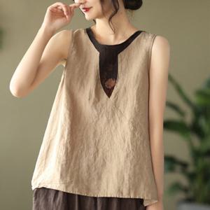 [바바라옷장]238692 - 린넨 면 민소매 블라우스/티셔츠/빅사이즈