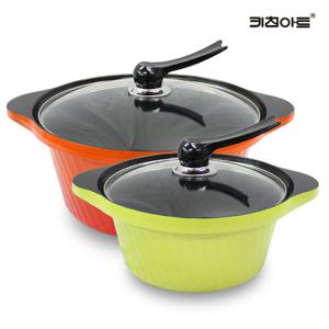 키친아트 Y시리즈 주물냄비 세라믹코팅 냄비세트 2종E 양수24+곰솥32