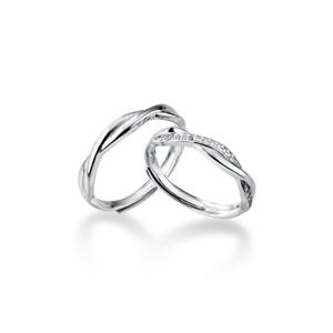 에르모사제이 R079 실버 925 심플 큐빅 우정 커플 링 은 반지