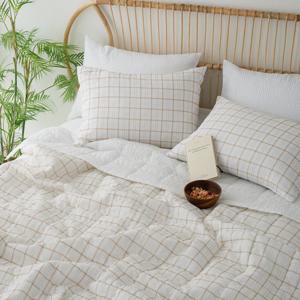 스노우 시어서커 플레인 체크 여름 이불베개세트 퀸Q