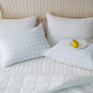 벨로코 스노우 시어서커 플레인 체크 여름 베개커버 40x60 2장