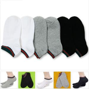 여자 다양한 종류 흰색 계열 발목 양말 5켤레 묶음