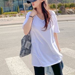 [나크21] (55~120) 브이넥 오버핏 롱 티셔츠 KOA-T-32 /빅사이즈