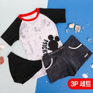 [오키즈] 미키마우스 3피스 수영복 (DS1602) (Q0110)