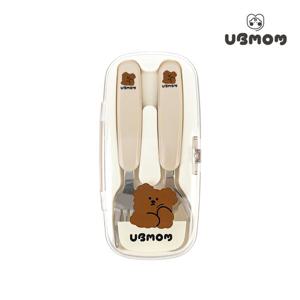 유비맘 유아 스테인리스 초코몽이 스푼 포크 케이스세트