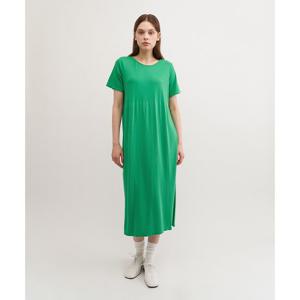 [세컨스킨]RUN)모달 루즈핏 하프슬리브 롱드레스NDWSD4002