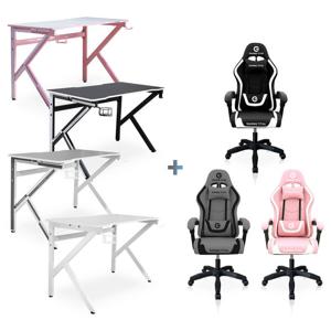 K타이탄+라이트지타이탄 게이밍 책상의자 세트 1200 발받침X