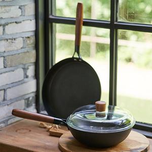 [베카][냄비2개증정] 시즈닝 무쇠팬 3종세트B 프라이팬28+궁중팬24+유리뚜껑24