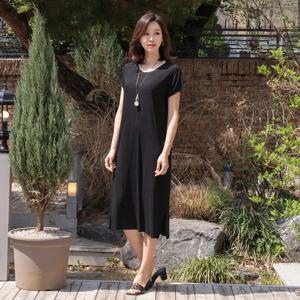 엄마옷 마담4060 잔플리츠인견원피스-QAOP304004-