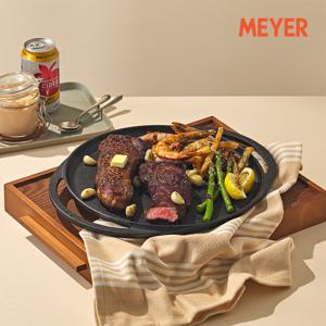 마이어 프리시즈닝 무쇠 주물 양손 플랫 그리들 30cm