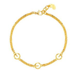 [한국금다이아몬드] 여자 순금 팔찌 G 코인 체인 24K 3.75g 18K장식