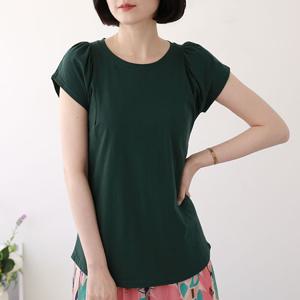 [웬디즈갤러리]나바바 어깨 셔링 티셔츠 JTS123