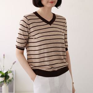 [웬디즈갤러리]쁘니 스트라이프 니트 JKN122