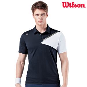 윌슨 반팔티 5235 네이비 카라 테니스 배드민턴 볼링