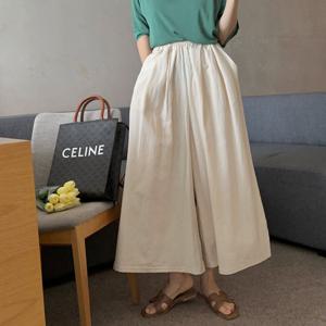 [바네사빈] 린넨 와이드 핀턱 치마바지 v00241