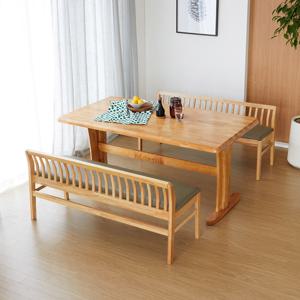 베스트리빙 오츠카 제시 1600 우드슬랩 고무나무 6인 식탁세트/일반벤치2개