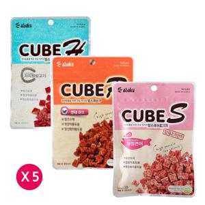 아스쿠 맘스큐브 60g 3종 x 5개  애견간식