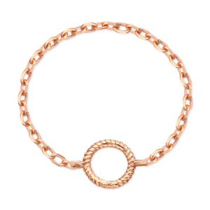 [비앤비골드] 14K 세미컷팅 서클 열송이 체인 실반지 SRS37432