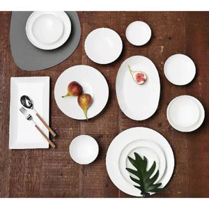 [한국도자기]본차이나 깔끔한 백지 화이트 므아레 블랑 6인 가족 홈세트 30p