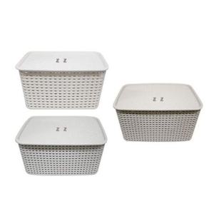 뚜껑 바구니-소(27.5x19.5xH13.7cm)색상랜덤 라탄패턴