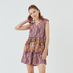 라페어 핑크플라워 인견 라운지웨어 LWJDAPJ0032-PK