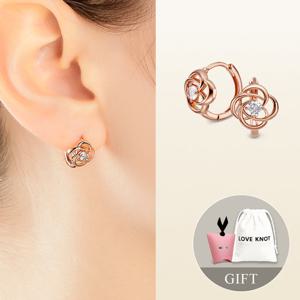 [러브넛] 하트보석함+14K 로즈큐빅 귀걸이plated EB-1049