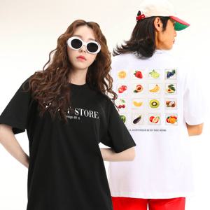 그랜피니 남녀공용 후르츠 스토어 반팔 티셔츠 GFBT216