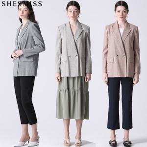 [쉬즈미스] 린넨 블렌디드 더블 자켓