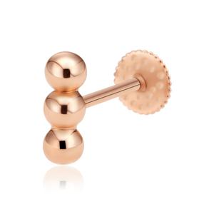 [비앤비골드] 14K 심플 볼볼 스틱 라블렛 피어싱 한쪽 JAE37414