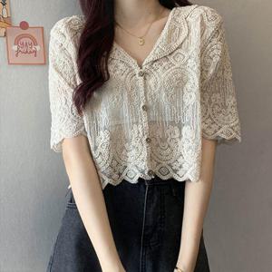 어썸 플랫브이카라 레이스 반팔 가디건_260850