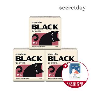 시크릿데이 블랙 입는오버나이트 중대 10P 3팩+슬림핏입오버M 1P