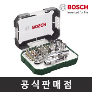 보쉬 정품 26PCS 미니 라쳇 세트 + 스크류드라이버 비트 수공구