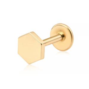 [비앤비골드] 14K 육각 트라거스 라블렛 피어싱 한쪽 MNE37673