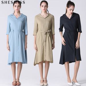 [쉬즈미스] 앨리스 벨티드 린넨 7부 원피스