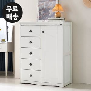 디베 반 서랍장 5단 거실 옷 체스트 서랍(880/화이트)