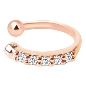 [미니아트] 14kgp 셰인 이어커프 귀찌 로즈골드 큐빅 귀걸이