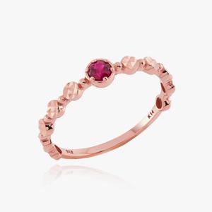 [엘렌쥬얼리] 14K 루비 아이 미스 링 금 반지