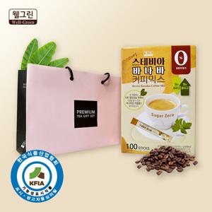 웰그린 스테비아 바나바 커피믹스 선물세트 100개입