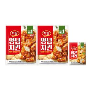 [하림]하림 양념치킨 600g 2봉+팝콘치킨 180g 1봉