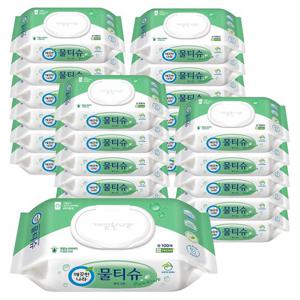 깨끗한나라 물티슈 퓨어 그린 캡형 100매 24팩
