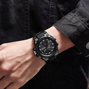 B207WC 심플 데일리 쿼츠+전자 무브먼트 캐주얼 남자 손목시계 전자시계 수능시계