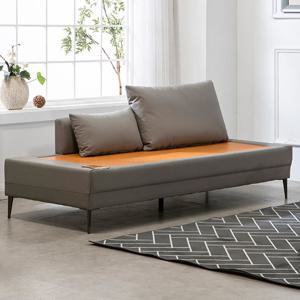 현대의료기 바이만PU 실버그레이 카우치 황토흙 흙쇼파