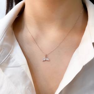 오팔하우스 14k 고래꼬리 큐빅 목걸이 OPPKN0875