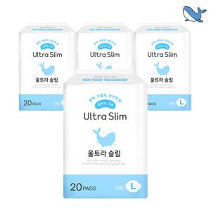 춤추는고래 대용량 생리대 대형 20P X 4팩 (80매)