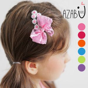 [아자브키즈] 리본 일립 헤어 핀 여아 아동 헤어 악세사리