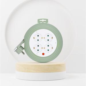 러그박스 4구 원형 멀티탭 3M 블루 납작 슬림 이지콕 플러그