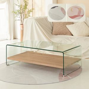 스코나 로비스 2단 강화유리 거실 소파 테이블