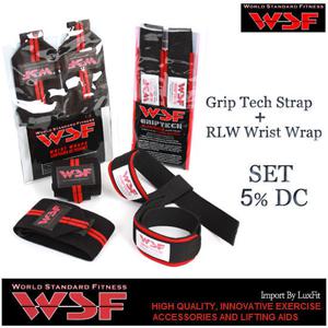 [WSF] World Standard Fitness / 그립테크 스트랩 + RLW 손목보호대 셋트 / 헬스스트랩+손목보호대