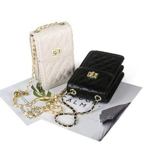 [슈슈] 모던 퀼팅 플랩 폰가방 체인 크로스백