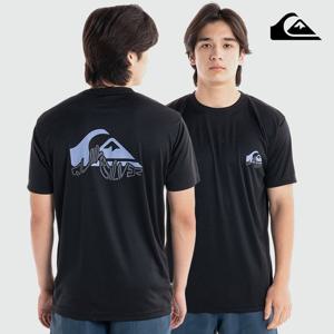 퀵실버 워시드 세션 남자 반팔 래쉬가드 BLK